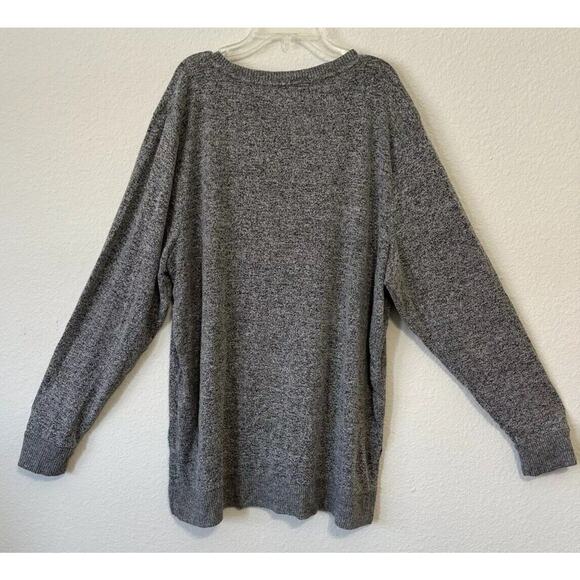Lucky Brand Pullover Sweater XXL Heather Gray V-Neck Long Sleeve Casual, Cozy, - Picture 2 of 6